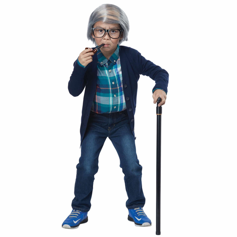 Old Man Combover Grandpa 100 Days of School Book Week Child Boys Costume Kit