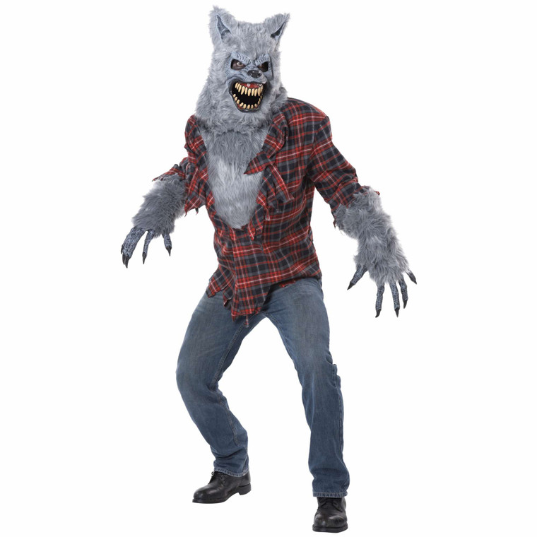 Grey Lycan Werewolf Horror Monster Adult Mens Costume