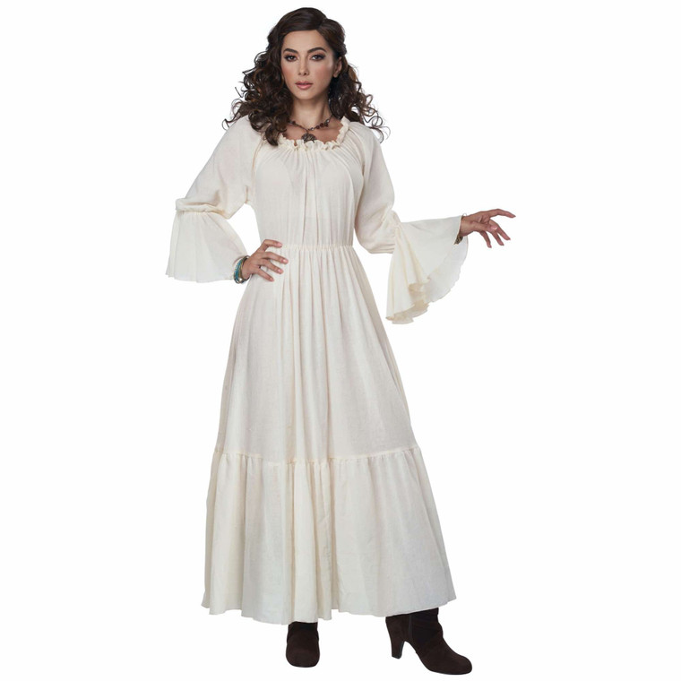 Renaissance Peasant Chemise Medieval Maid Marion Cream Adult Womens Costume