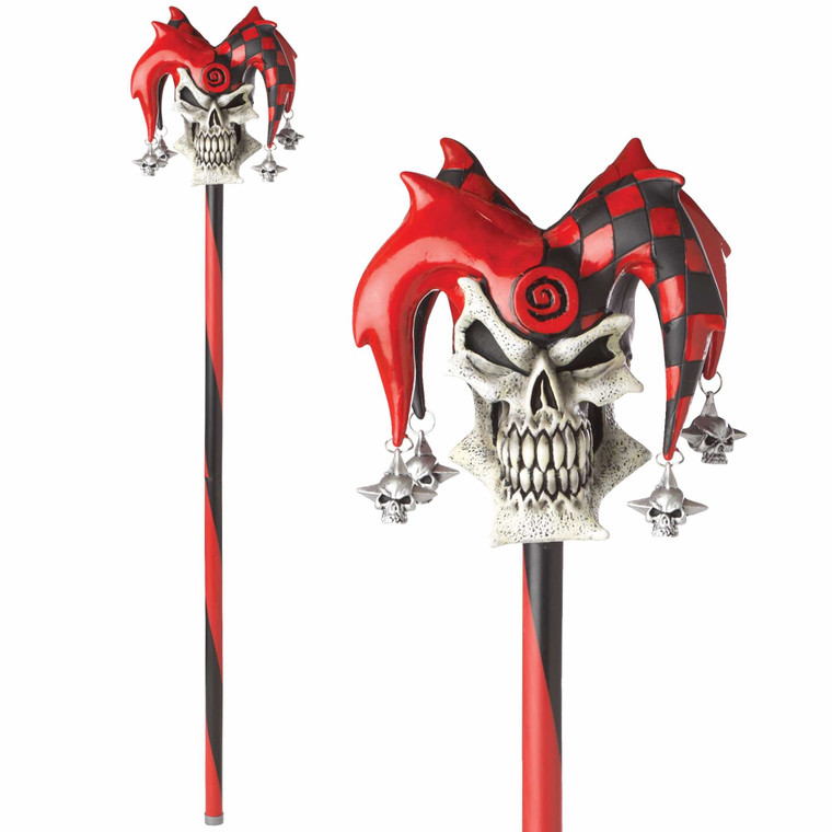 Evil Jester Hallaoween Costume Psycho Jester Cane