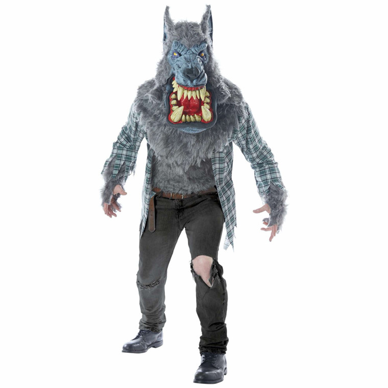 Monster Wolf Werewolf Big Mouth Horror Beast Monster Halloween Mens Costume