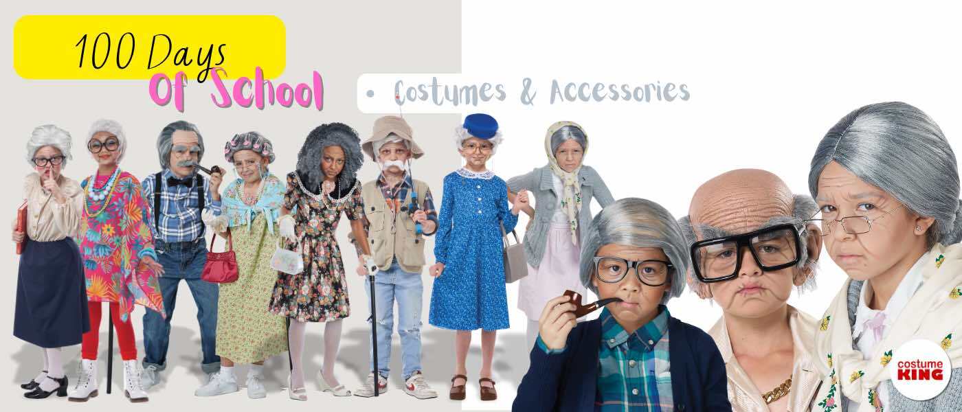 Vibrant 100th Day of School costumes for kids, showcasing creative ideas.