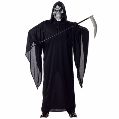 Grim Reaper Horror Robe Death Halloween Skeleton Men Costume - Costume King