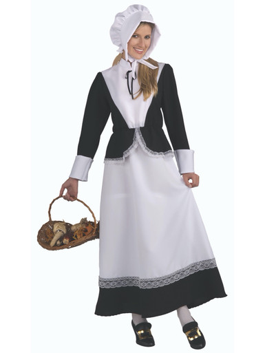 American Colonial Dress Pioneer Pilgrim Victorian Olden Day Womens Costume