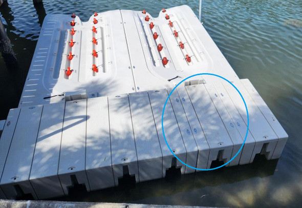 Model FS2024 Connect-A-Dock 24x48 Float Section floating dock - example with XL6