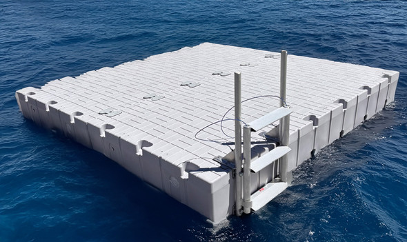 snap dock swim platform with a ladder