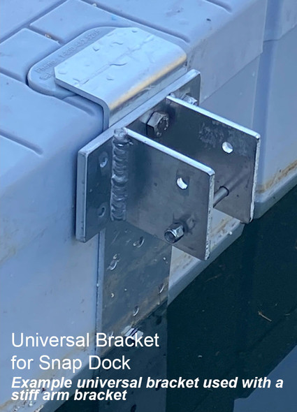Universal Mounting Bracket for Snap Dock - action photo - used with a stiff arm bracket