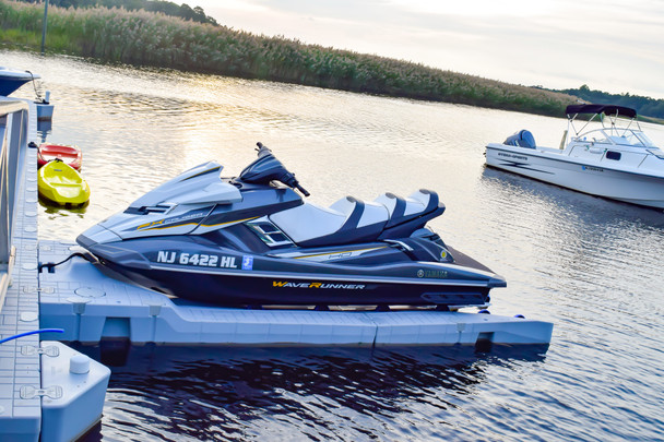 The two-piece Snap Port floating PWC lift is the perfect solution to protect your personal watercraft (PWC) from the elements, providing easy access to your dock.