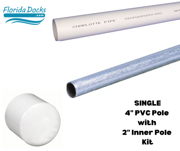 Single 4in PVC Pole with 2in Inner Pole Kit