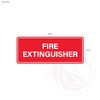 Fire Extinguisher in Red/White (text only) - Standard statutory sign, compliant with the Building Code of Australia requirements.
