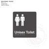 Basics Range - Charcoal Braille Sign - Unisex Toilet