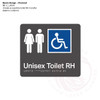 Basics Range - Charcoal Braille Signs - Unisex Accessible Toilet RH