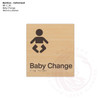 Carbonised Bamboo Tactile Braille Signs - Baby Change