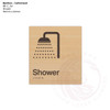 Carbonised Bamboo Tactile Braille Signs - Shower