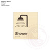 Natural Bamboo Tactile Braille Signs - Shower