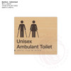 Carbonised Bamboo Tactile Braille Signs - Unisex Ambulant Toilet