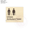 Natural Bamboo Tactile Braille Signs - Unisex Ambulant Toilet