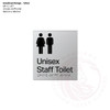 Satin Silver Anodised Aluminium Braille Signs - Unisex Staff Toilet