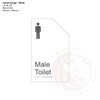 Classic Range - Matte White Acrylic Braille Signs - Male Toilet