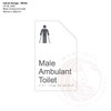 Classic Range - Matte White Acrylic Braille Signs - Male Ambulant Toilet