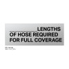 Custom Lengths of Hose Sign (matte silver acrylic) - Standard fire safety door statutory sign, compliant with the Building Code of Australia requirements.