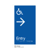 Pillar Range - Matte Accessible Blue Acrylic Braille Signs - Accessible Entry Right