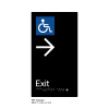Pillar Range - Matte Black Acrylic Braille Signs - Accessible Exit Right