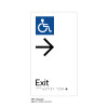 Pillar Range - Matte White Acrylic Braille Signs - Accessible Exit Right