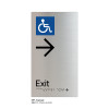 Pillar Range - Satin Natural Anodised Braille Signs - Accessible Exit Right
