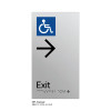 Pillar Range - Matte Silver Acrylic Braille Signs - Accessible Exit Right