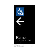 Pillar Range - Matte Black Acrylic Braille Signs - Accessible Ramp Left