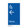 Pillar Range - Matte Accessible Blue Acrylic Braille Signs - Accessible Ramp Left