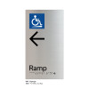Pillar Range - Satin Natural Anodised Braille Signs - Accessible Ramp Left