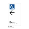 Pillar Range - Matte White Acrylic Braille Signs - Accessible Ramp Left