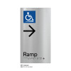 Pillar Range - Matte Brushed Stainless Steel Braille Signs - Accessible Ramp Right