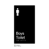 Pillar Range - Matte Black Acrylic Braille Signs - Boys Toilet