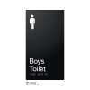 Pillar Range - Satin Black Anodised Aluminium Braille Signs - Boys Toilet