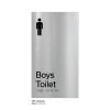 Pillar Range - Matte Brushed Stainless Steel Braille Signs - Boys Toilet