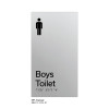Pillar Range - Matte Silver Acrylic Braille Signs - Boys Toilet