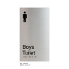Pillar Range - Satin Natural Anodised Braille Signs - Boys Toilet