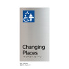 Pillar Range - Satin Natural Anodised Braille Signs - Changing Places