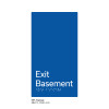 Pillar Range - Matte Accessible Blue Acrylic Braille Signs - Exit Basement