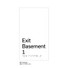 Pillar Range - Matte White Acrylic Braille Signs - Exit Basement 1