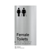 Pillar Range - Matte Brushed Stainless Steel Braille Signs - Female and Female Ambulant Toilet