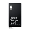 Pillar Range - Satin Black Anodised Aluminium Braille Signs - Female Change Room