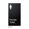Pillar Range - Satin Black Anodised Aluminium Braille Signs - Female Toilet