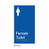 Pillar Range - Matte Accessible Blue Acrylic Braille Signs - Female Toilet