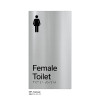 Pillar Range - Matte Brushed Stainless Steel Braille Signs - Female Toilet