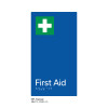 Pillar Range - Matte Accessible Blue Acrylic Braille Signs - First Aid