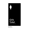 Pillar Range - Matte Black Acrylic Braille Signs - Girls Toilet Pillar Range - Matte Black Acrylic Braille Signs - Girls Toilet